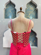"FUCHSIA DRAPED GLAM INDO-WESTERN"