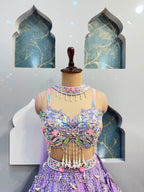 "LAVENDER ENCHANTED BLOOM LEHENGA"