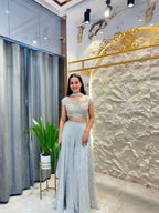 "PEARL FROST EMBELLISHED INDO-WESTERN"