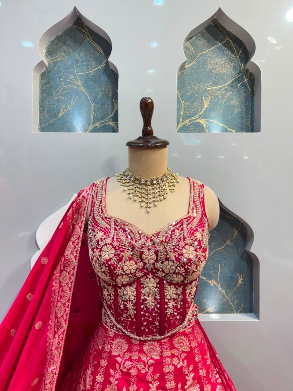 "RANI PINK EMBROIDERED LEHENGA"