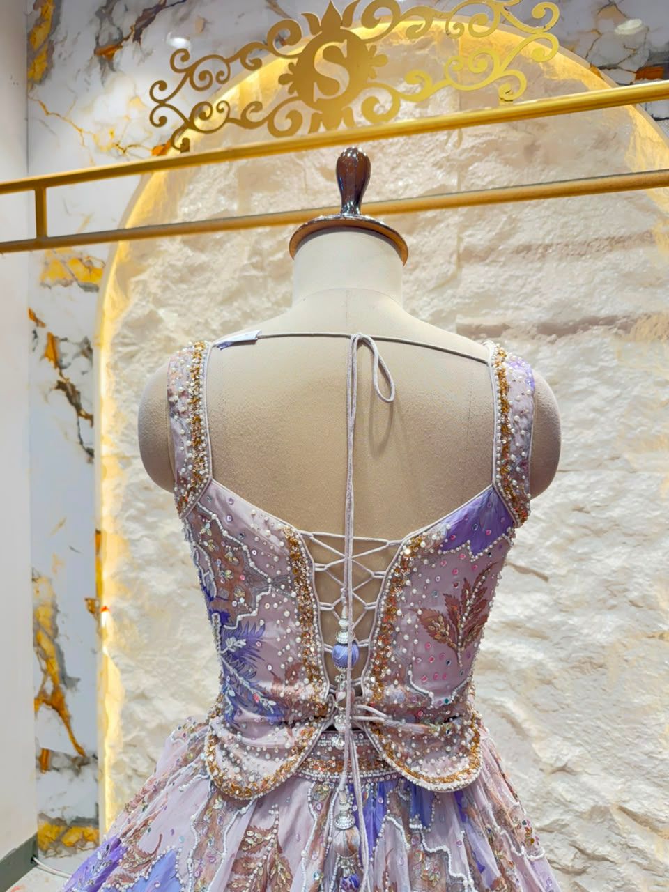 "LAVENDER MOONLIGHT BLOOM LEHENGA"