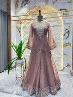 "MOCHA ROSE MIRROR EMBELLISHED SHARARA"