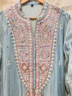 "ICE BLUE HERITAGE EMBROIDERED SUIT"