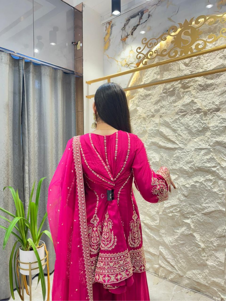 "FUCHSIA BLOOM EMBROIDERED SUIT"
