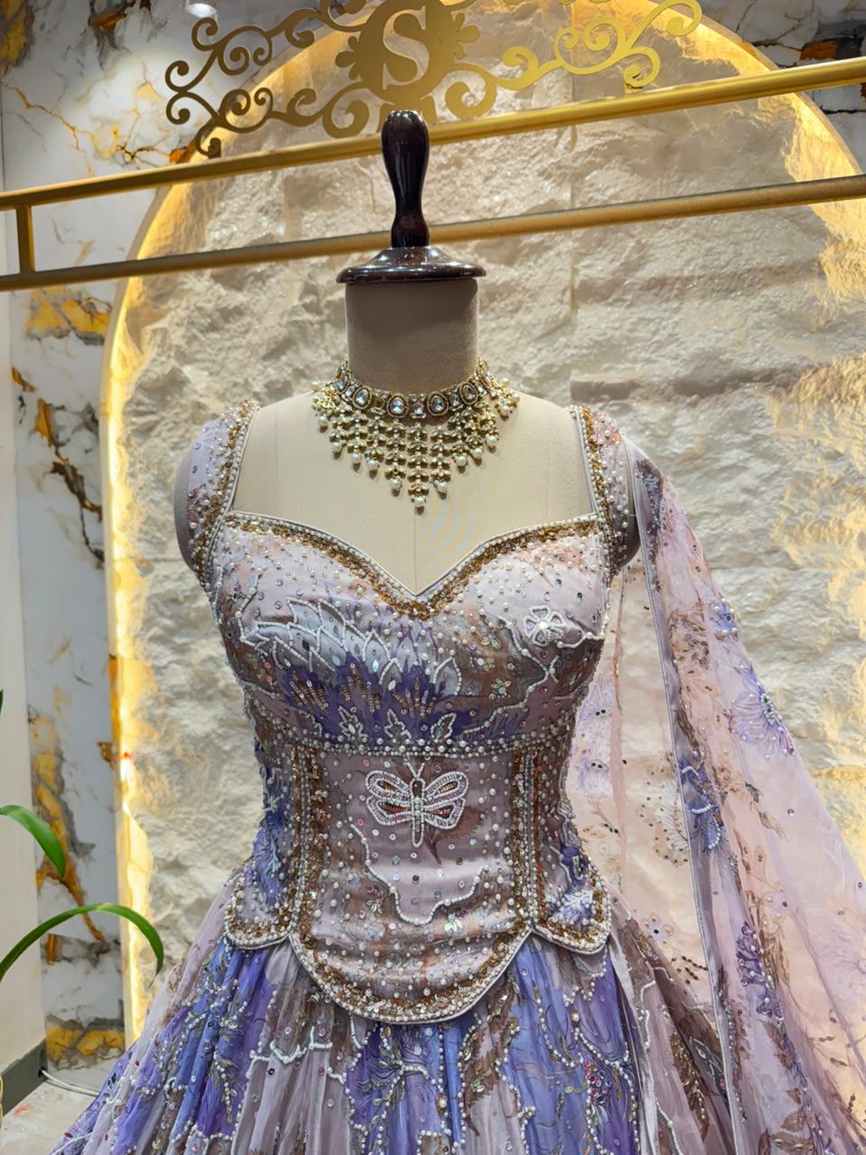"LAVENDER MOONLIGHT BLOOM LEHENGA"
