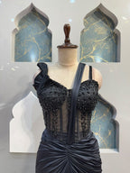 "MIDNIGHT NOIR EMBELLISHED DRAPE SAREE"