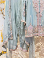 "ICE BLUE HERITAGE EMBROIDERED SUIT"