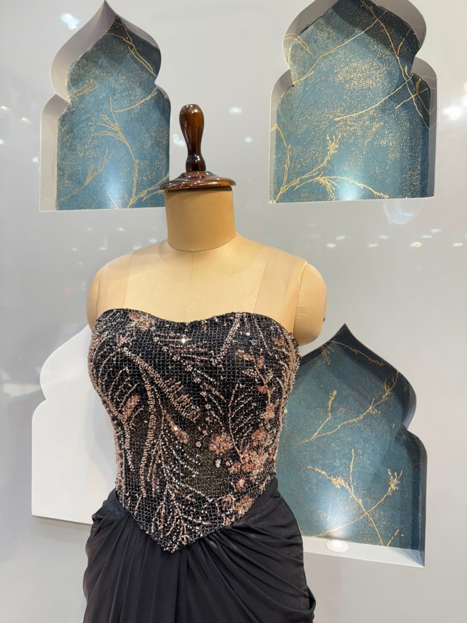 "MIDNIGHT GLAM DRAPPED INDO-WESTERN"