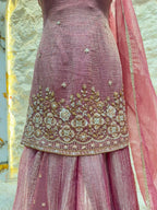 "ROSEWOOD PINK FLORAL EMBROIDERED SHARARA"