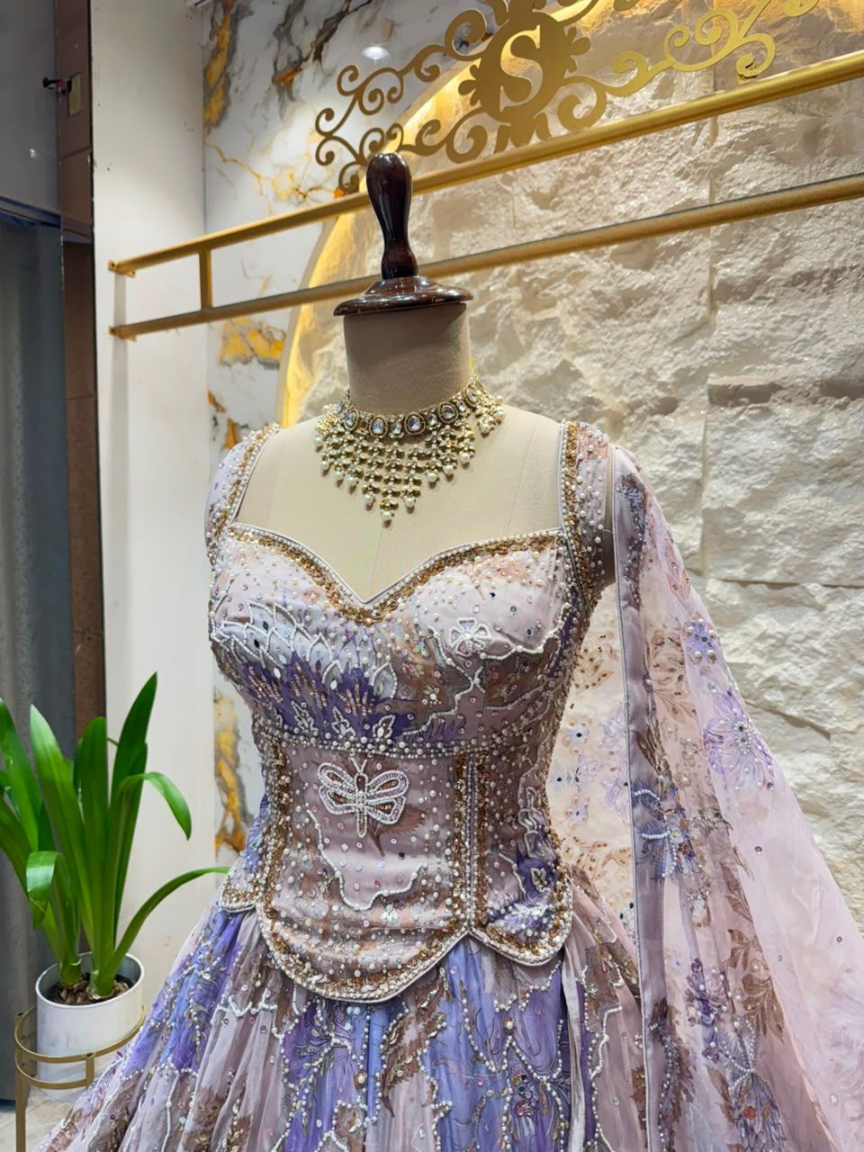 "LAVENDER MOONLIGHT BLOOM LEHENGA"