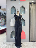 "MIDNIGHT NOIR EMBELLISHED DRAPE SAREE"