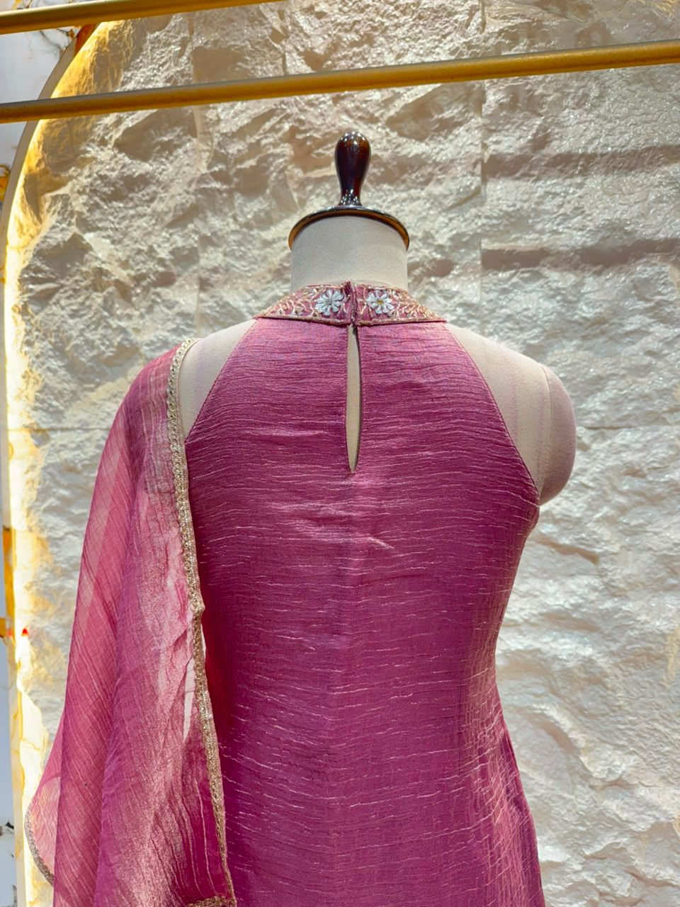 "ROSEWOOD PINK FLORAL EMBROIDERED SHARARA"