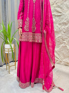 "FUCHSIA BLOOM EMBROIDERED SUIT"