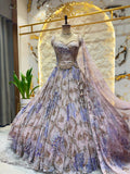 "LAVENDER MOONLIGHT BLOOM LEHENGA"