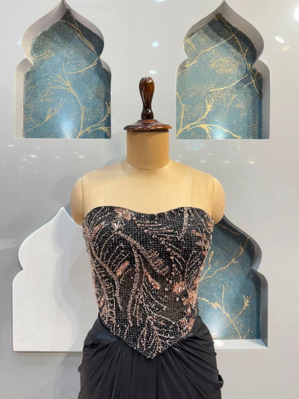 "MIDNIGHT GLAM DRAPPED INDO-WESTERN"