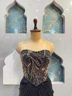 "MIDNIGHT GLAM DRAPPED INDO-WESTERN"
