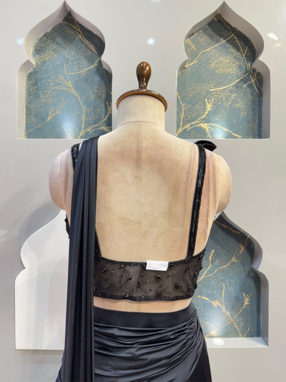 "MIDNIGHT NOIR EMBELLISHED DRAPE SAREE"
