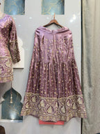 "ROYAL MAUVE PURPLE EMBROIDERED SHARARA"