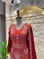 "CRIMSON ROYALE EMBROIDERED SHARARA"