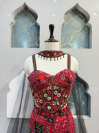 "CRIMSON ROSE EMBELLISHED MERMAID"