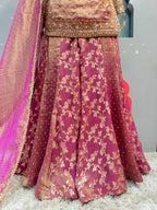 "MAUVE ROSE GOLD EMBROIDERED SHARARA"