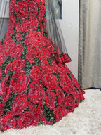 "CRIMSON ROSE EMBELLISHED MERMAID"