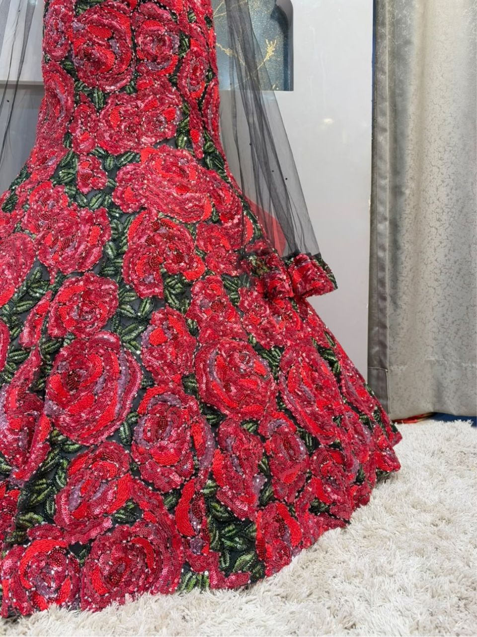 "CRIMSON ROSE EMBELLISHED MERMAID"
