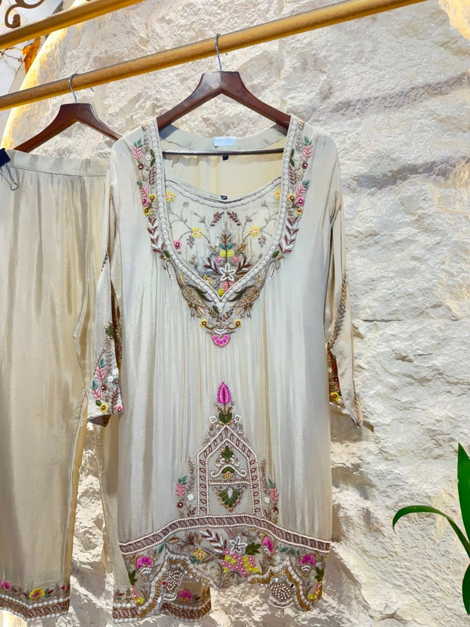 "IVORY BLOOM EMBROIDERED SUIT"