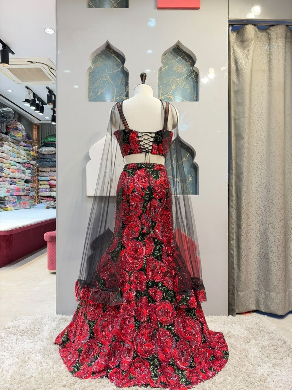 "CRIMSON ROSE EMBELLISHED MERMAID"