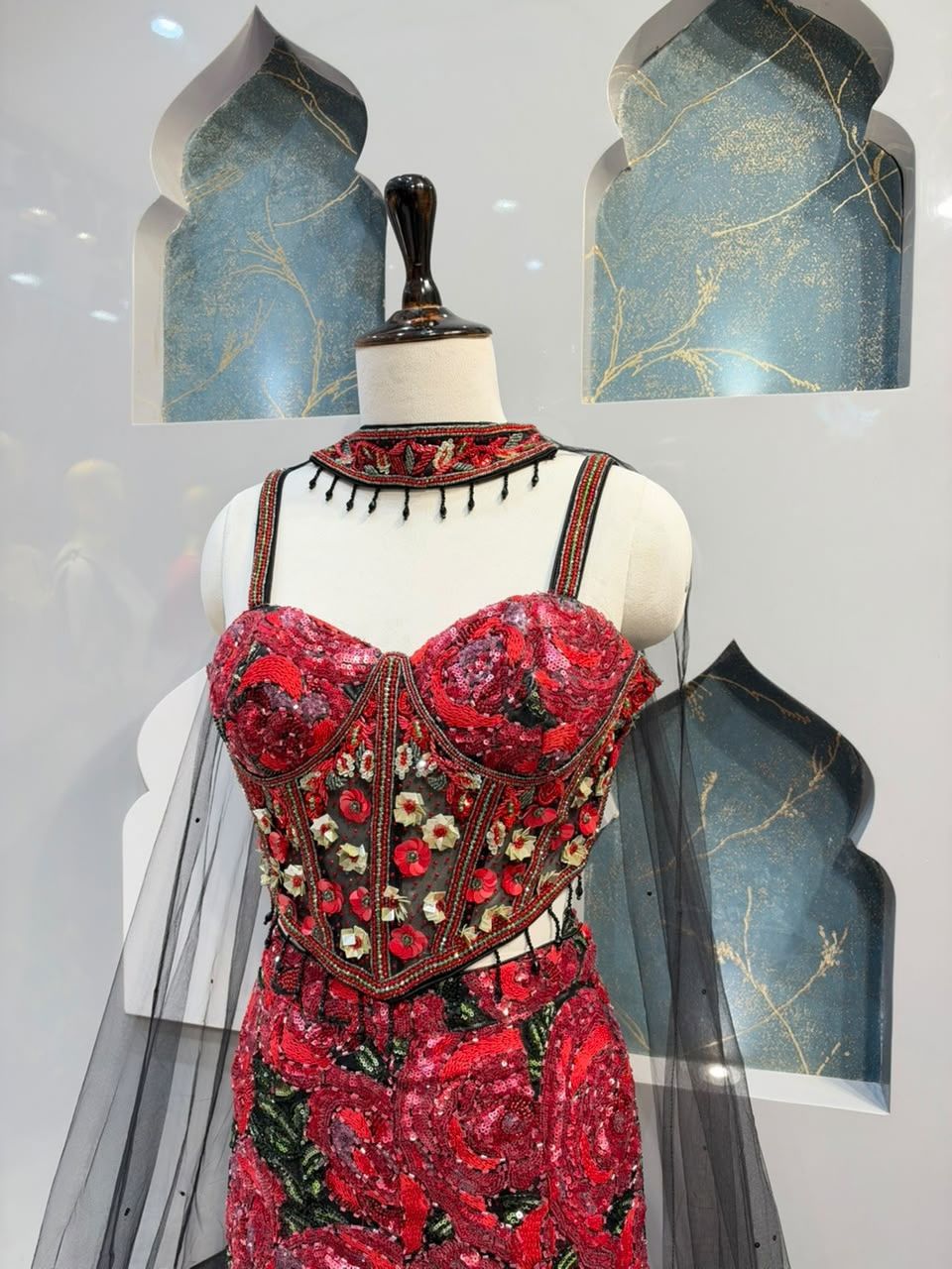"CRIMSON ROSE EMBELLISHED MERMAID"