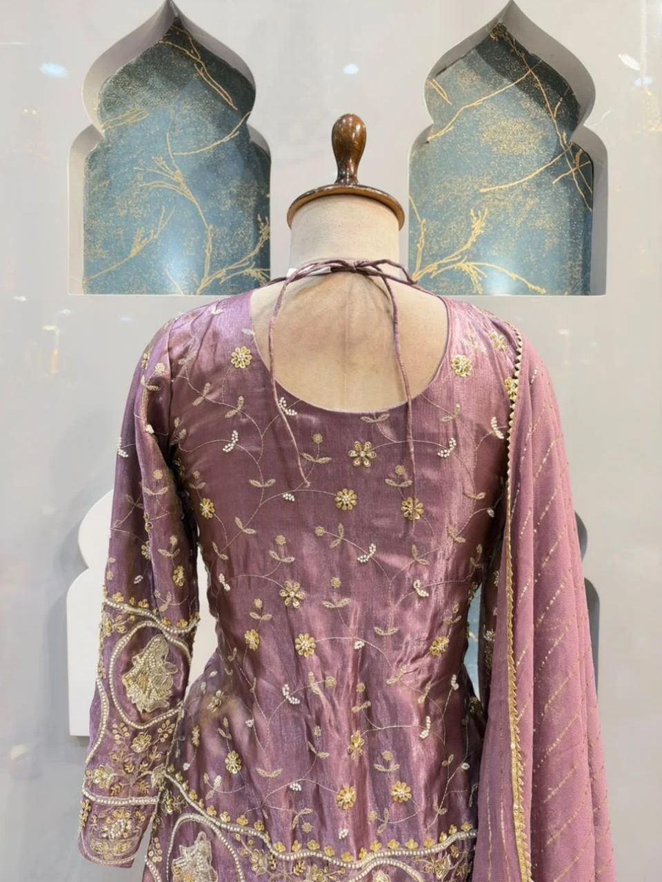 "ROYAL MAUVE PURPLE EMBROIDERED SHARARA"
