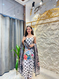 "POLKA DOT FLORAL PRINTED SUIT"