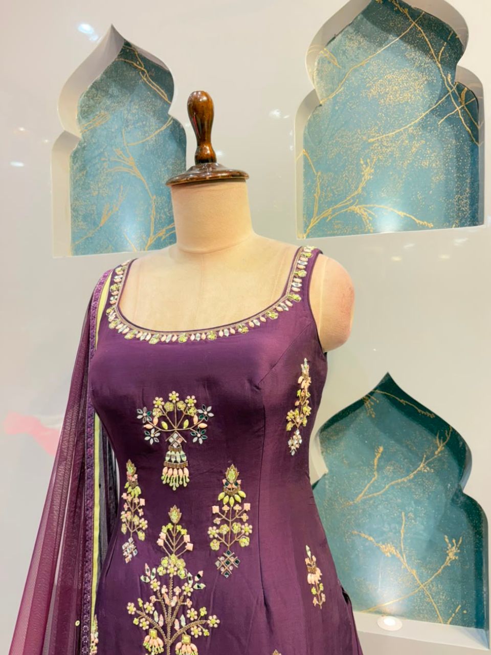"VELVET PLUM FESTIVE SHARARA"
