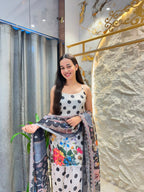 "POLKA DOT FLORAL PRINTED SUIT"