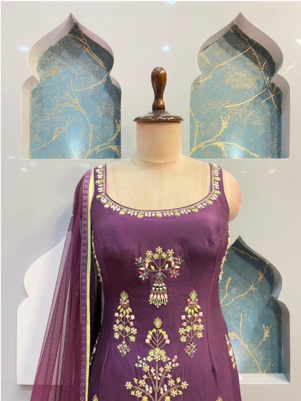 "VELVET PLUM FESTIVE SHARARA"