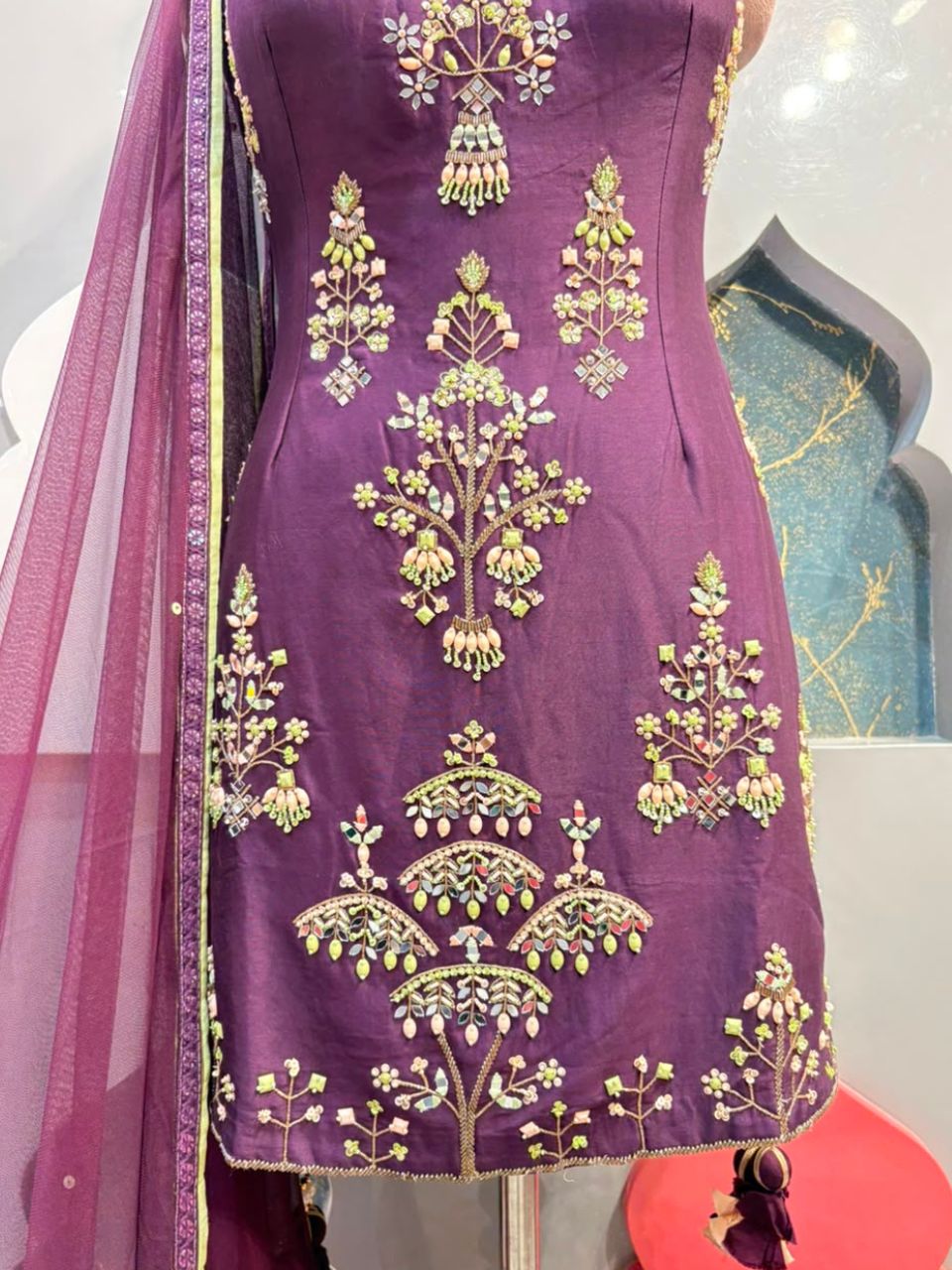 "VELVET PLUM FESTIVE SHARARA"