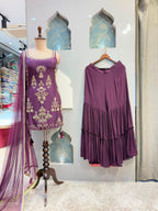 "VELVET PLUM FESTIVE SHARARA"