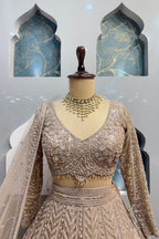 "VINTAGE GOLD MAJESTY LEHENGA" image 1