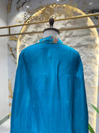 "ROYAL TEAL FUSION DRAPE INDO-WESTERN" image 5