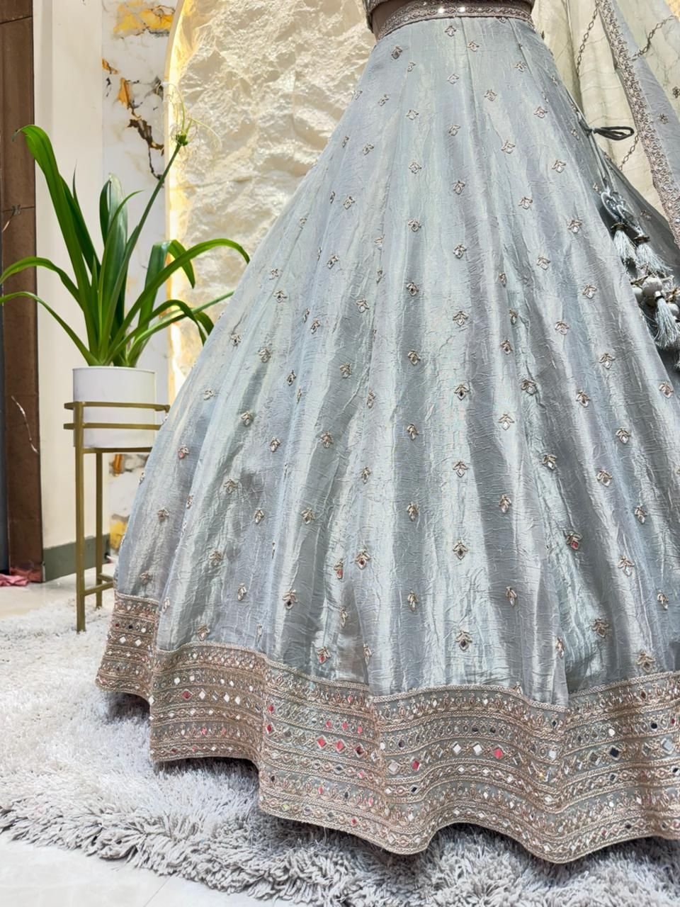 "FROSTED MOONLIGHT LEHENGA" image 3