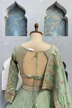 "MINT ROYALE EMBROIDERED LEHENGA" image 5