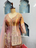 "ROSE GOLD REGAL INDO-WESTERN SHARARA" image 2