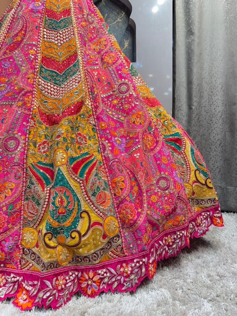 "RANI PINK MULTICOLOR LEHENGA" image 4