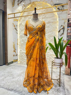 "SUNSET GLOW EMBROIDERED SAREE" image 0