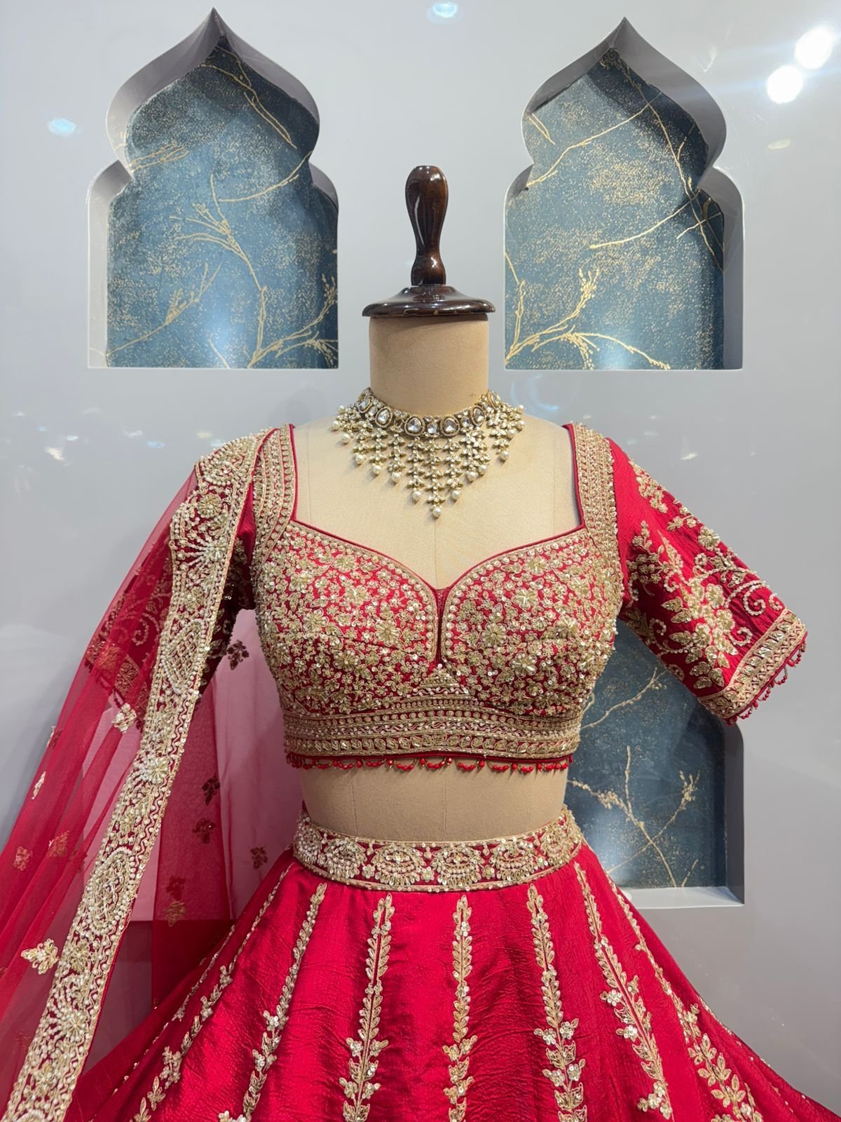 "ROYAL SCARLET BRIDAL LEHENGA" image 1