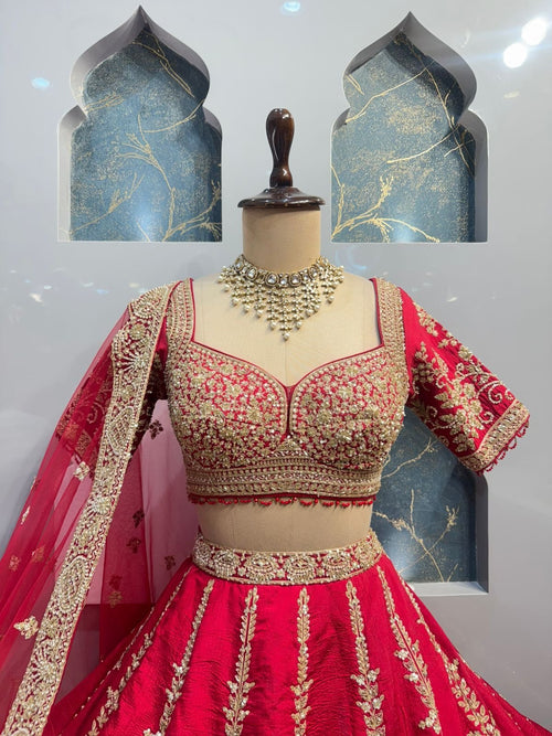 "ROYAL SCARLET BRIDAL LEHENGA" image 1