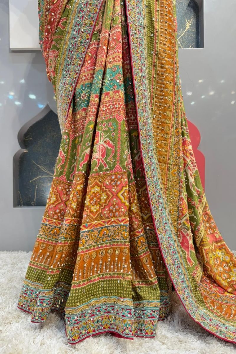 "RANG MAHAL MULTICOLOUR EMBROIDERED SAREE" image 3