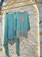 "AQUA MIST EMBROIDERED SHARARA" image 3