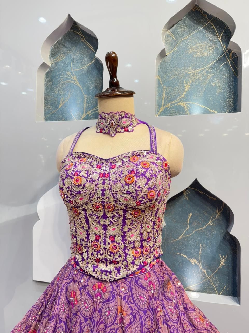 "LAVENDER ROYALE EMBROIDERED LEHENGA" image 2