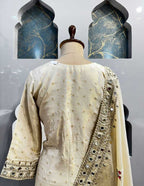 IVORY MIRRORWORK SHARARA SET image 4